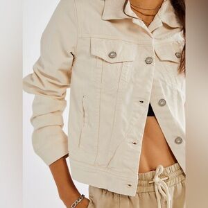 Free People Denim Jacket We The Free Rumors Women’s Small Color: Ecru EUC